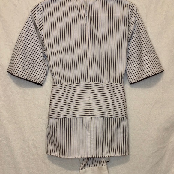 Title: Victoria Beckham Striped Tie-Front Blouse – New with Tags - Picture 6 of 8